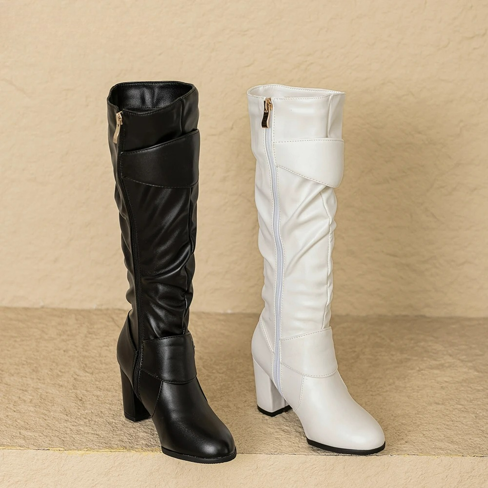 Riding Boot Short - New Winter Sweet Black White Women
