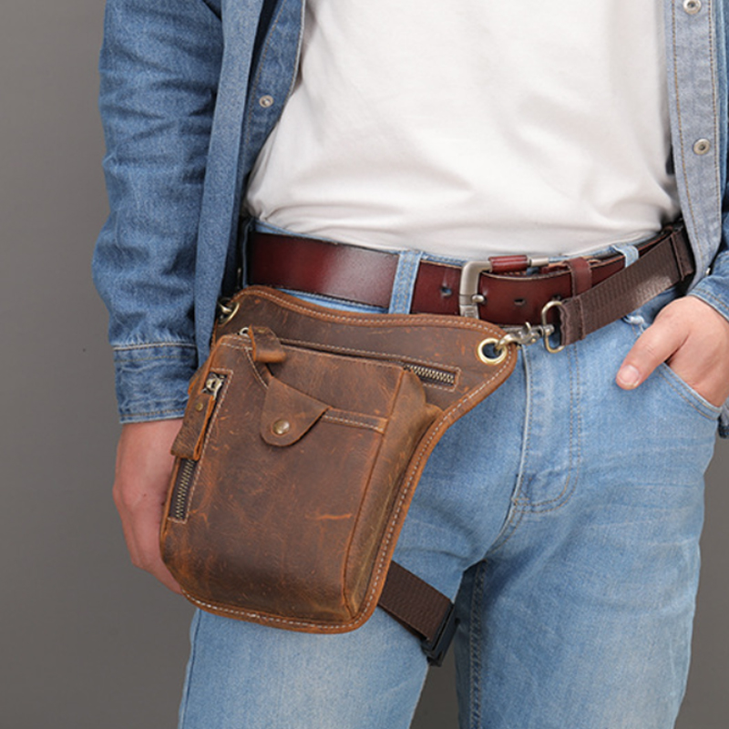 Motorcycle Gear Vintage - Vintage Pu Leather Waist Pack Drop