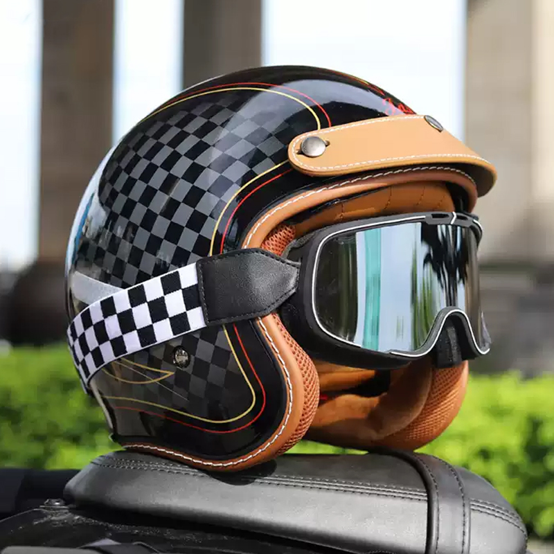 Motorcycle Gear Vintage - Open Face Motorcycle Helmet for Men