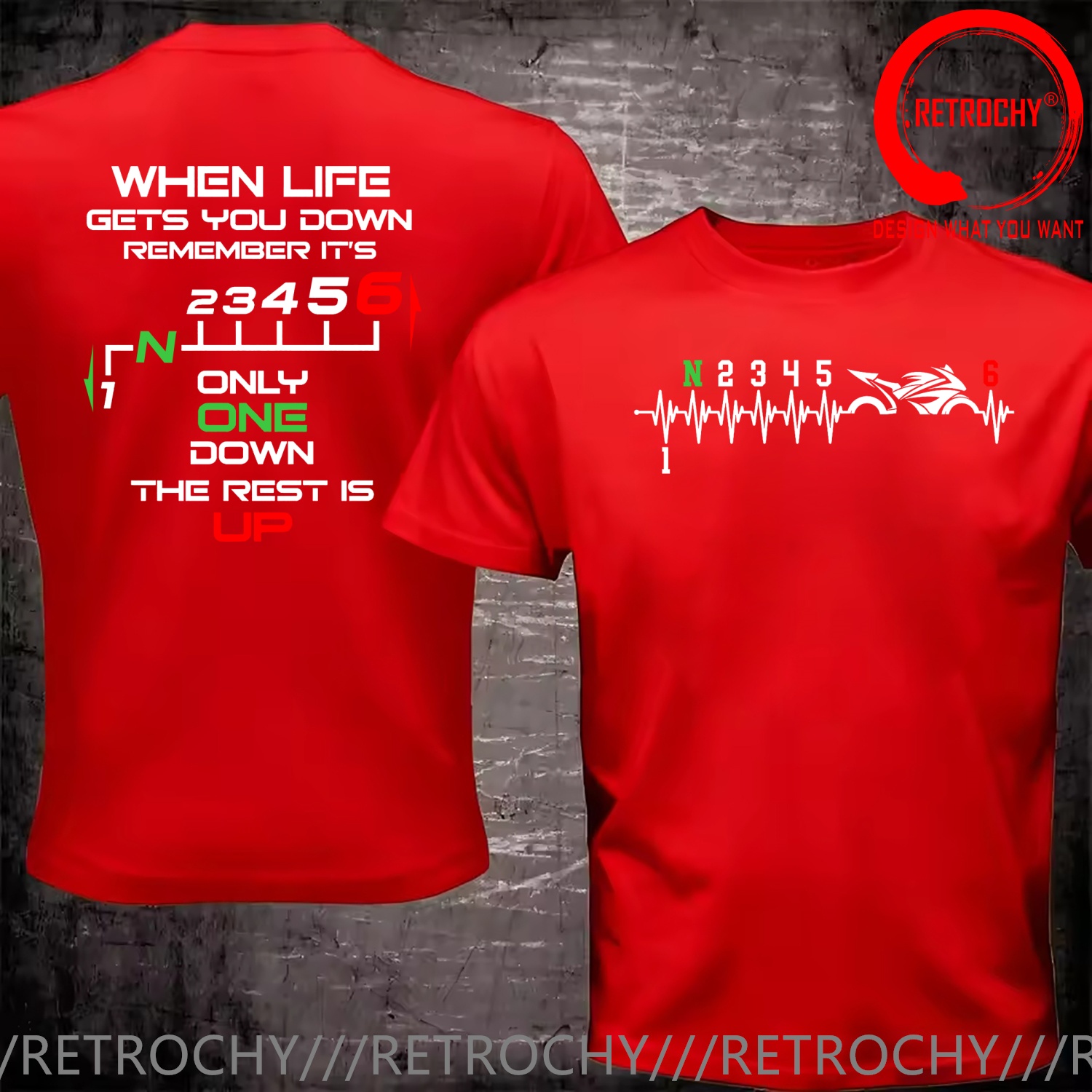 Funny Design 1N23456 Heartbeat - Motorcycle Gear Up Down review and price