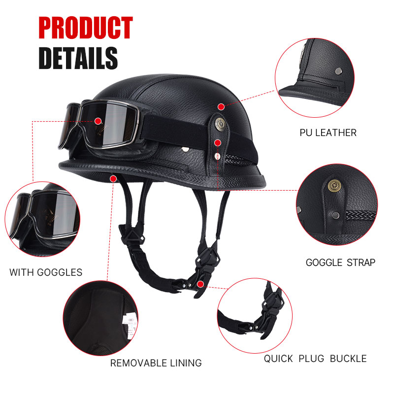 German Half Vintage Helmet Cla - Motorcycle Gear Vintage review and price