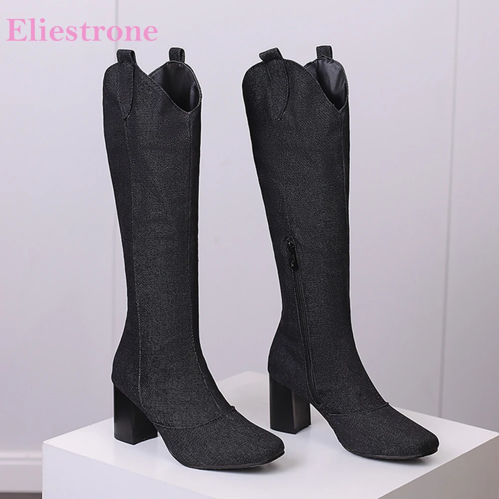 New Winter Black Blue Women Kn - Riding Boot Short review and price