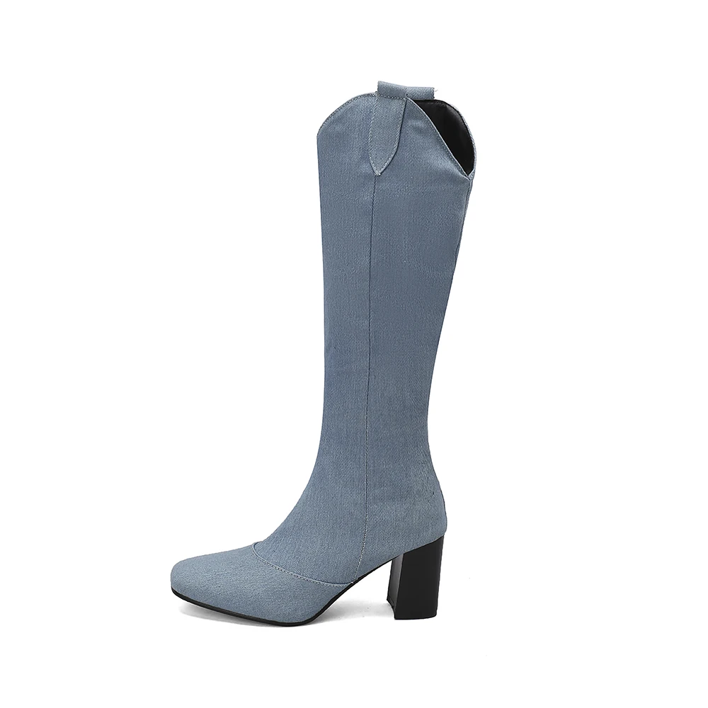 New Winter Black Blue Women Kn - Riding Boot Short review and price