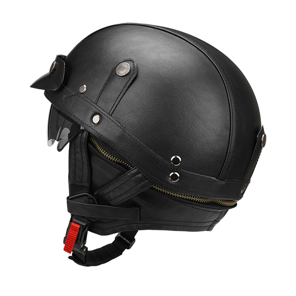 Black Motorcycle Half Helmet G - Motorcycle Gear Vintage review and price